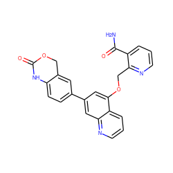 NC(=O)c1cccnc1COc1cc(-c2ccc3c(c2)COC(=O)N3)cc2ncccc12 ZINC000147853705