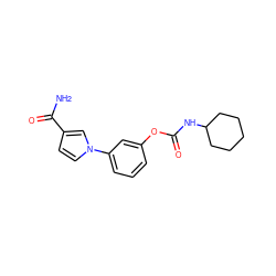 NC(=O)c1ccn(-c2cccc(OC(=O)NC3CCCCC3)c2)c1 ZINC000095556113