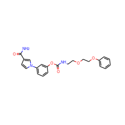 NC(=O)c1ccn(-c2cccc(OC(=O)NCCOCCOc3ccccc3)c2)c1 ZINC000095553642