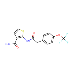 NC(=O)c1ccsc1NC(=O)Cc1ccc(OC(F)(F)F)cc1 ZINC000071329442