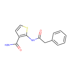 NC(=O)c1ccsc1NC(=O)Cc1ccccc1 ZINC000004281516