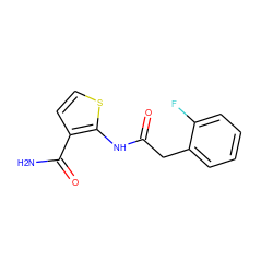 NC(=O)c1ccsc1NC(=O)Cc1ccccc1F ZINC000071329102