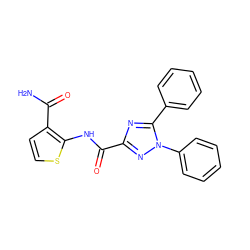 NC(=O)c1ccsc1NC(=O)c1nc(-c2ccccc2)n(-c2ccccc2)n1 ZINC000002661005