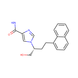 NC(=O)c1cn([C@@H](CO)CCc2cccc3ccccc23)cn1 ZINC000005974960