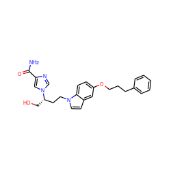 NC(=O)c1cn([C@@H](CO)CCn2ccc3cc(OCCCc4ccccc4)ccc32)cn1 ZINC000013580971