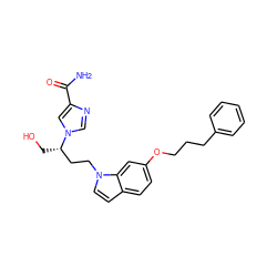 NC(=O)c1cn([C@@H](CO)CCn2ccc3ccc(OCCCc4ccccc4)cc32)cn1 ZINC000013580961