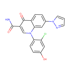 NC(=O)c1cn(-c2ccc(O)cc2Cl)c2cc(-n3cccn3)ccc2c1=O ZINC000027306916