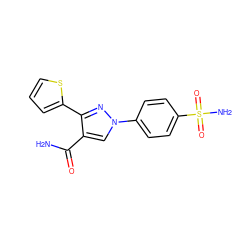 NC(=O)c1cn(-c2ccc(S(N)(=O)=O)cc2)nc1-c1cccs1 ZINC000103248247