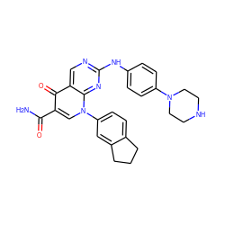 NC(=O)c1cn(-c2ccc3c(c2)CCC3)c2nc(Nc3ccc(N4CCNCC4)cc3)ncc2c1=O ZINC000053050601