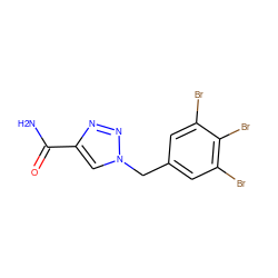 NC(=O)c1cn(Cc2cc(Br)c(Br)c(Br)c2)nn1 ZINC000073195849