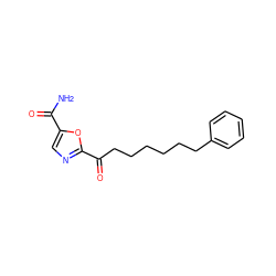 NC(=O)c1cnc(C(=O)CCCCCCc2ccccc2)o1 ZINC000034803751