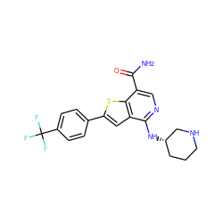 NC(=O)c1cnc(N[C@H]2CCCNC2)c2cc(-c3ccc(C(F)(F)F)cc3)sc12 ZINC000064560346