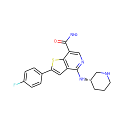 NC(=O)c1cnc(N[C@H]2CCCNC2)c2cc(-c3ccc(F)cc3)sc12 ZINC000064560636