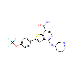 NC(=O)c1cnc(N[C@H]2CCCNC2)c2cc(-c3ccc(OC(F)(F)F)cc3)sc12 ZINC000064560329