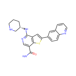 NC(=O)c1cnc(N[C@H]2CCCNC2)c2cc(-c3ccc4ncccc4c3)sc12 ZINC000064573401