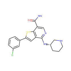 NC(=O)c1cnc(N[C@H]2CCCNC2)c2cc(-c3cccc(Cl)c3)sc12 ZINC000064560705