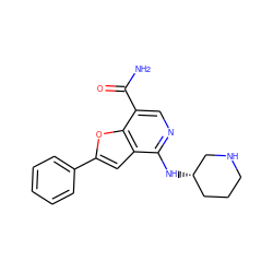 NC(=O)c1cnc(N[C@H]2CCCNC2)c2cc(-c3ccccc3)oc12 ZINC000203893222