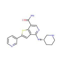 NC(=O)c1cnc(N[C@H]2CCCNC2)c2cc(-c3cccnc3)sc12 ZINC000064559432