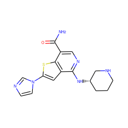 NC(=O)c1cnc(N[C@H]2CCCNC2)c2cc(-n3ccnc3)sc12 ZINC001772647413