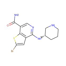 NC(=O)c1cnc(N[C@H]2CCCNC2)c2cc(Br)sc12 ZINC000064573375