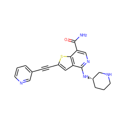 NC(=O)c1cnc(N[C@H]2CCCNC2)c2cc(C#Cc3cccnc3)sc12 ZINC000064573111