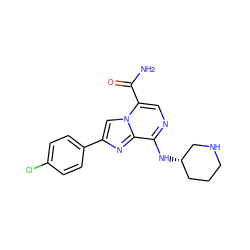 NC(=O)c1cnc(N[C@H]2CCCNC2)c2nc(-c3ccc(Cl)cc3)cn12 ZINC000096269912