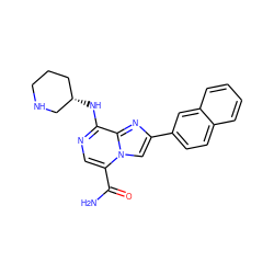 NC(=O)c1cnc(N[C@H]2CCCNC2)c2nc(-c3ccc4ccccc4c3)cn12 ZINC000096269919