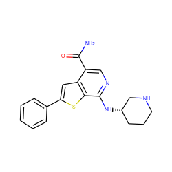 NC(=O)c1cnc(N[C@H]2CCCNC2)c2sc(-c3ccccc3)cc12 ZINC001772620195