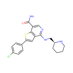 NC(=O)c1cnc(NC[C@@H]2CCCCN2)c2cc(-c3ccc(Cl)cc3)sc12 ZINC000064560326