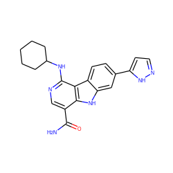 NC(=O)c1cnc(NC2CCCCC2)c2c1[nH]c1cc(-c3ccn[nH]3)ccc12 ZINC000072124963