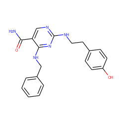 NC(=O)c1cnc(NCCc2ccc(O)cc2)nc1NCc1ccccc1 ZINC000028641205