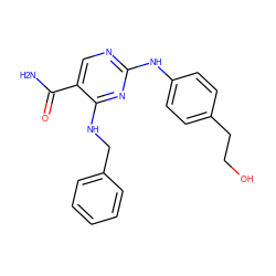 NC(=O)c1cnc(Nc2ccc(CCO)cc2)nc1NCc1ccccc1 ZINC000040874067