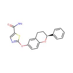 NC(=O)c1cnc(Oc2ccc3c(c2)CC[C@@H](c2ccccc2)O3)s1 ZINC000145448599