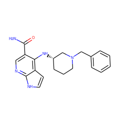 NC(=O)c1cnc2[nH]ccc2c1N[C@H]1CCCN(Cc2ccccc2)C1 ZINC000213824443