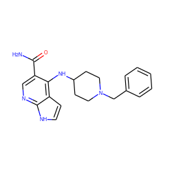 NC(=O)c1cnc2[nH]ccc2c1NC1CCN(Cc2ccccc2)CC1 ZINC000474608421