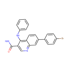 NC(=O)c1cnc2cc(-c3ccc(Br)cc3)ccc2c1Nc1ccccc1 ZINC000028960016