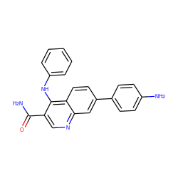 NC(=O)c1cnc2cc(-c3ccc(N)cc3)ccc2c1Nc1ccccc1 ZINC000028960109