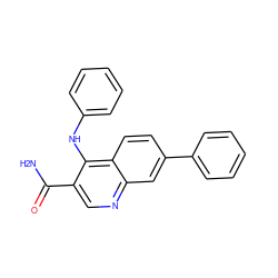 NC(=O)c1cnc2cc(-c3ccccc3)ccc2c1Nc1ccccc1 ZINC000028959966