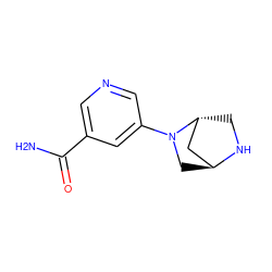 NC(=O)c1cncc(N2C[C@H]3C[C@H]2CN3)c1 ZINC000225259260