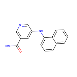 NC(=O)c1cncc(Nc2cccc3ccccc23)c1 ZINC000299820100