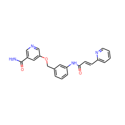 NC(=O)c1cncc(OCc2cccc(NC(=O)/C=C/c3ccccn3)c2)c1 ZINC000653916357