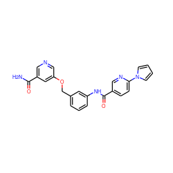 NC(=O)c1cncc(OCc2cccc(NC(=O)c3ccc(-n4cccc4)nc3)c2)c1 ZINC000653878756