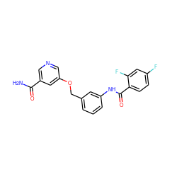 NC(=O)c1cncc(OCc2cccc(NC(=O)c3ccc(F)cc3F)c2)c1 ZINC000653895437