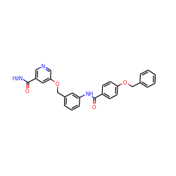 NC(=O)c1cncc(OCc2cccc(NC(=O)c3ccc(OCc4ccccc4)cc3)c2)c1 ZINC000653871777