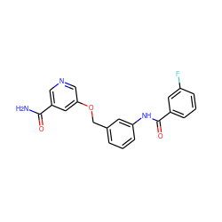 NC(=O)c1cncc(OCc2cccc(NC(=O)c3cccc(F)c3)c2)c1 ZINC000653895457