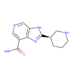 NC(=O)c1cncc2[nH]c([C@@H]3CCCNC3)nc12 ZINC000095602560