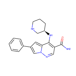 NC(=O)c1cnn2cc(-c3ccccc3)cc2c1N[C@@H]1CCCNC1 ZINC000203826568