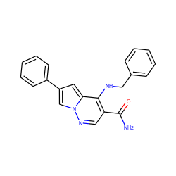 NC(=O)c1cnn2cc(-c3ccccc3)cc2c1NCc1ccccc1 ZINC000203817015