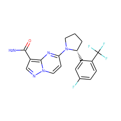 NC(=O)c1cnn2ccc(N3CCC[C@@H]3c3cc(F)ccc3C(F)(F)F)nc12 ZINC000113866946