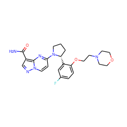 NC(=O)c1cnn2ccc(N3CCC[C@@H]3c3cc(F)ccc3OCCN3CCOCC3)nc12 ZINC000169704185